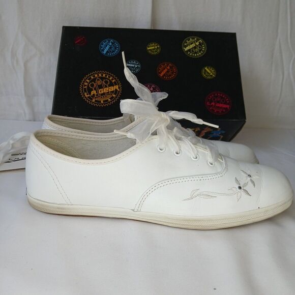LA Gear 7.5 Beach Blossom Style 6527 Tennis Shoes White Vintage 90s In Org. Box - Picture 1 of 10